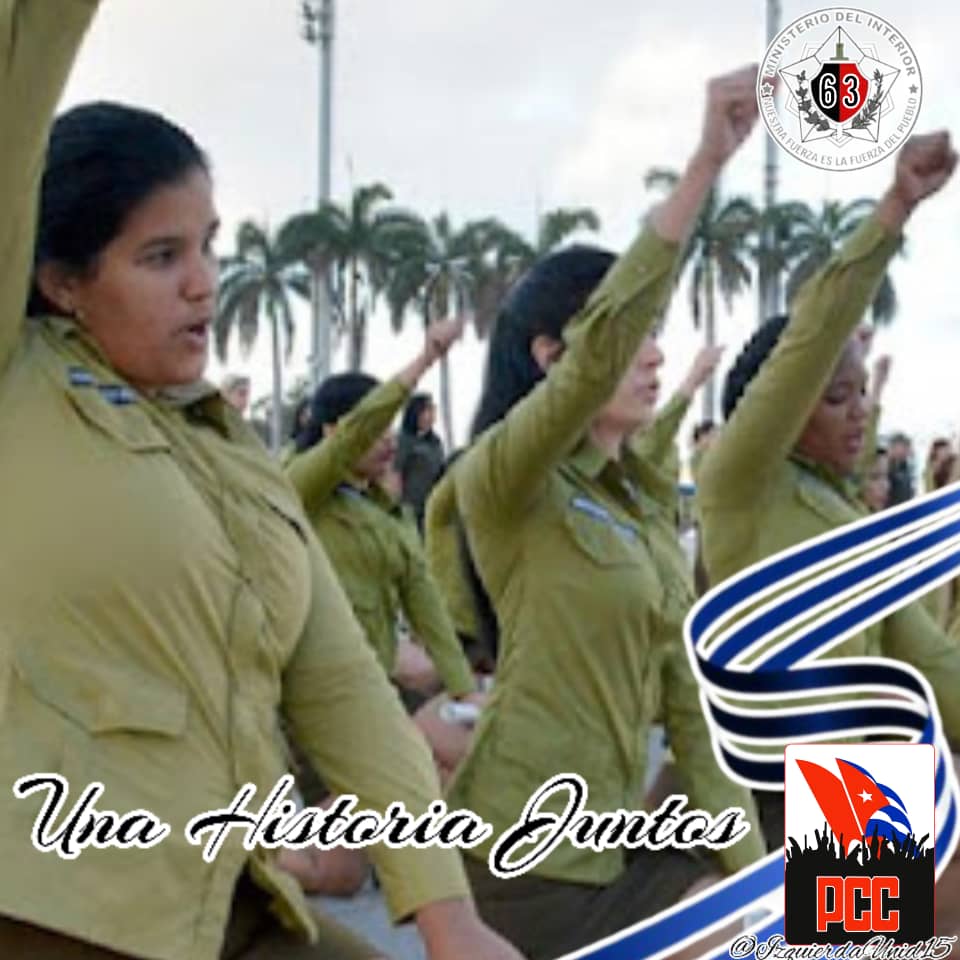 Zonya19194651's tweet photo. Toda la honra y confianza a los combatientes del MININT. Feliz #63Aniversario  #UnaHistoriaJuntos por #Cuba #MujeresEnRevolución https://t.co/7W9cxGO3m1