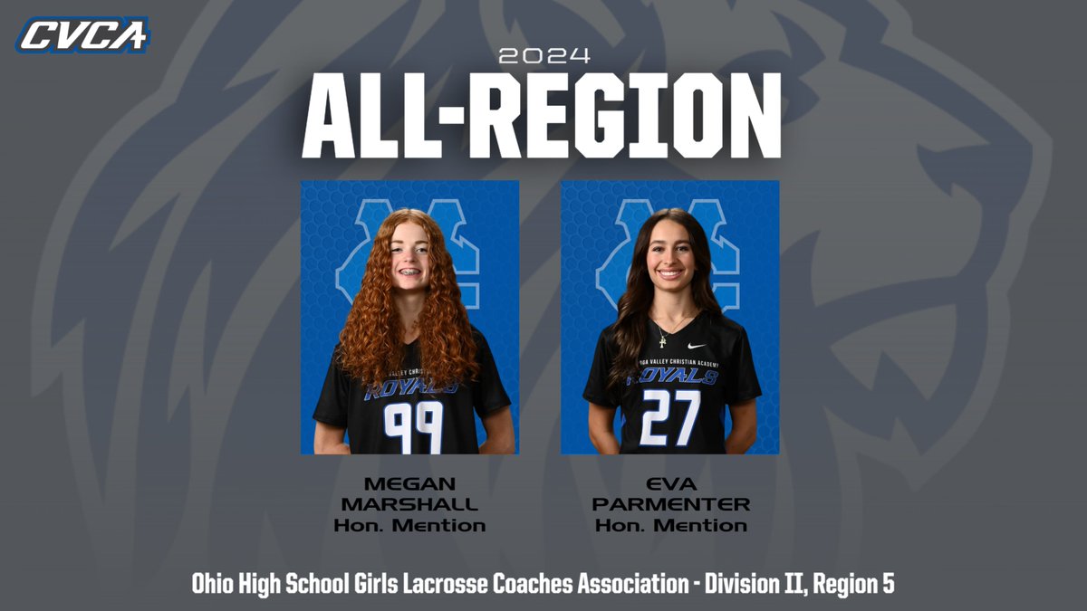 Marshall &amp; Parmenter named All-Region in Girls Lacrosse #CVCA #MightyRoyals