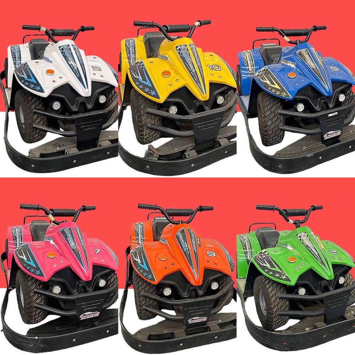 worldofridesuk's tweet photo. We currently have 14 x Used 12v ‘Parent and Child’ Coin Operated Quad Bikes for sale.
Only operated for one season.
Please DM me for more details. #farmpark #farmshop #countrypark #softplay #zoo https://t.co/X30Cg7MyNI