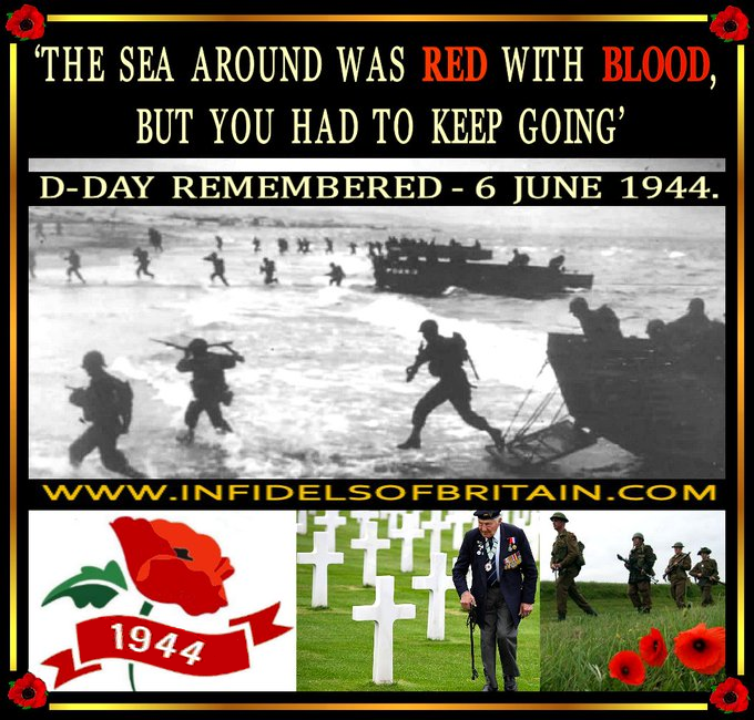 IOBOFFICIAL's tweet photo. D-DAY REMEMBERED (80 YRS )! THE SEA AROUND WAS RED WITH BLOOD, BUT YOU HAD TO KEEP GOING!
@VeteransBritain @BritishArmy @ArmyInLondon
@RoyalNavy @RoyalAirForce @RoyalMarines
@COLRICHARDKEMP #DDay #tory #uk #NoDealBrexit #WTO #brino #brexitinnameonly https://t.co/AqXsYNvyJa https://t.co/X1S5acOiLe