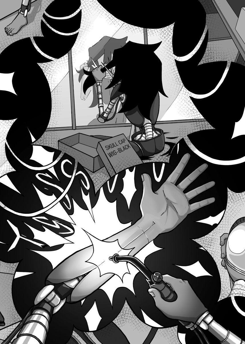 jakereevesart's tweet image. In Binary Coded, Ray tells the story of a robot who wakes up from a deep sleep in a storage facility and does their best to blend in with humans. (v relatable) This amazing story and 17 others are available exclusively in Dream.exe!! And holy shit? Look at these pages - BEAUTIFUL