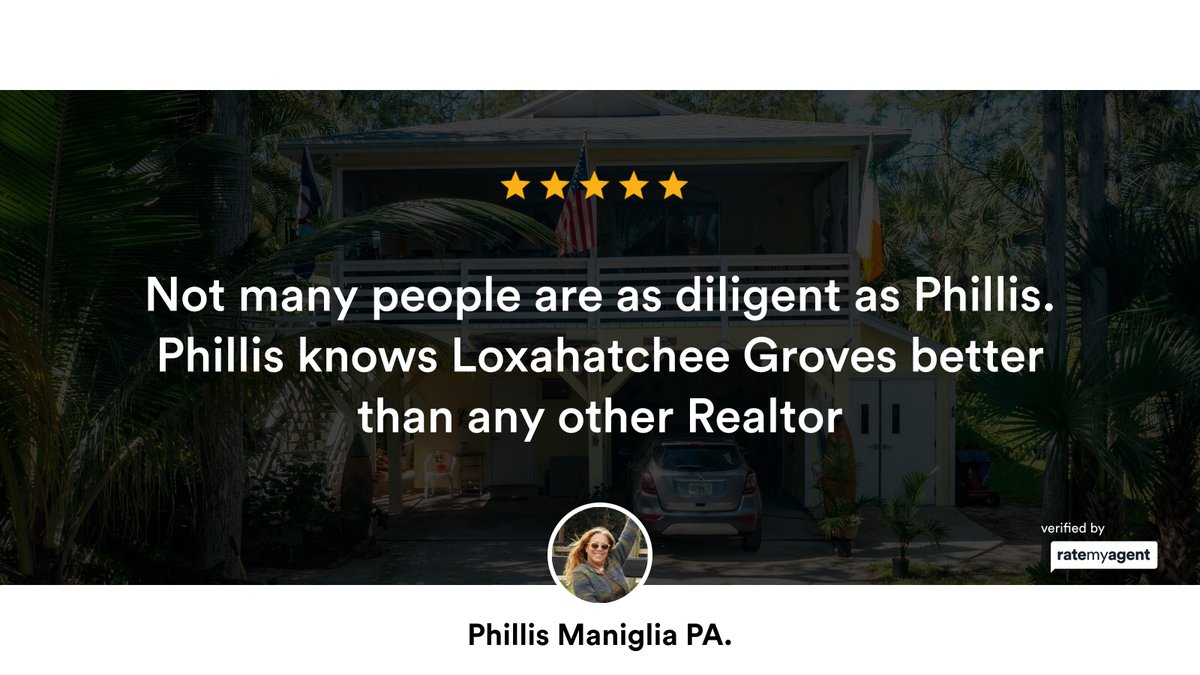 My latest RateMyAgent review in Loxahatchee Groves.
 BK3261713
rma.reviews/5n0bx86klvf0

...
#ratemyagent #realestate #Partnership_Realty_Inc