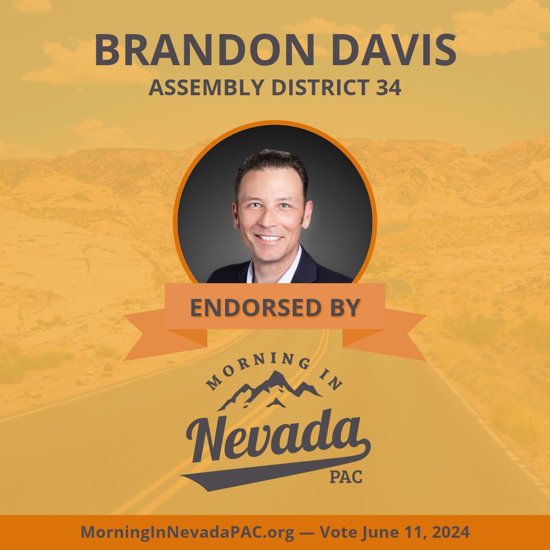 Endorsement Alert🚨. A big thank you to <a href="/MorningInNVPAC/">Morning In NV PAC</a> for your trust. Together we will work to create a brighter future for our great state!

#AD34 #BrandonDavis #Election2024