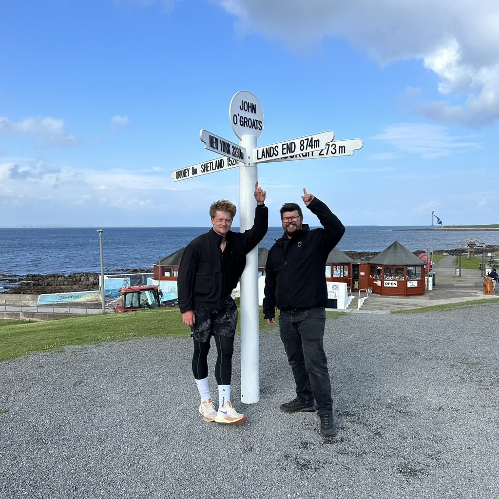 I can now officially say I have run the entire length of the United Kingdom. 

896 miles of pain, horrible terrain, relentless hills and some of the maddest weather changes you could imagine. 

Gonna finally go for a shower, get a beer and edit the last video before going home.