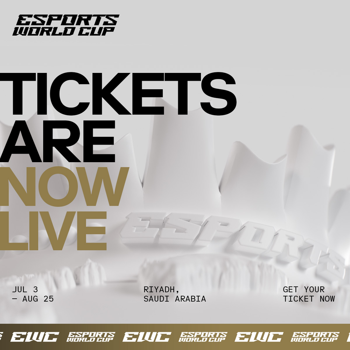EWC_EN's tweet image. We are just 27 days away from the start of #EsportsWorldCup!
Get your tickets now and get ready for an action-packed summer 🤩
🎟️webook.com/en/events/espo…