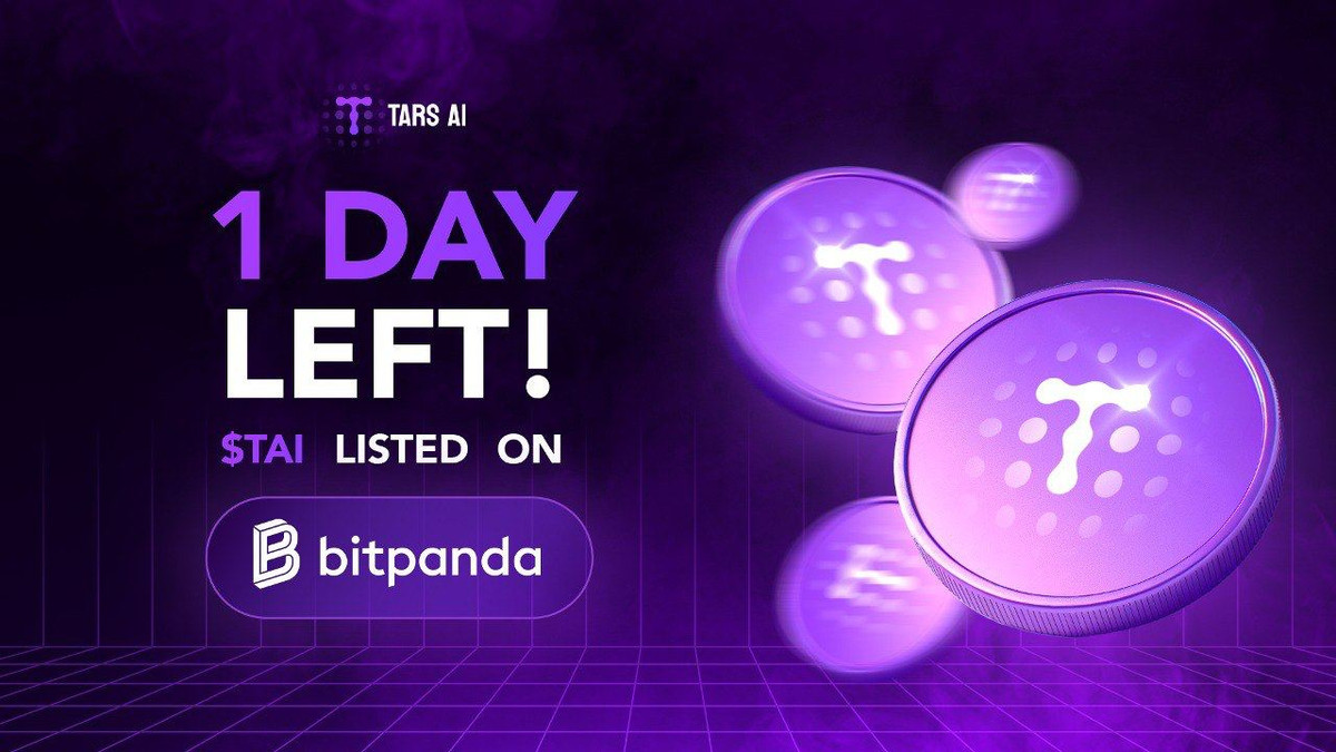Only 1 day left for $TAI to list on one of Europe's biggest exchanges, @bitpanda_global, with over 5.7M+ monthly active users.

This will serve as a key event within the European Expansion for Tars AI as part of a grand scheme of targeting a wider Global AI economy.

Stay tuned.