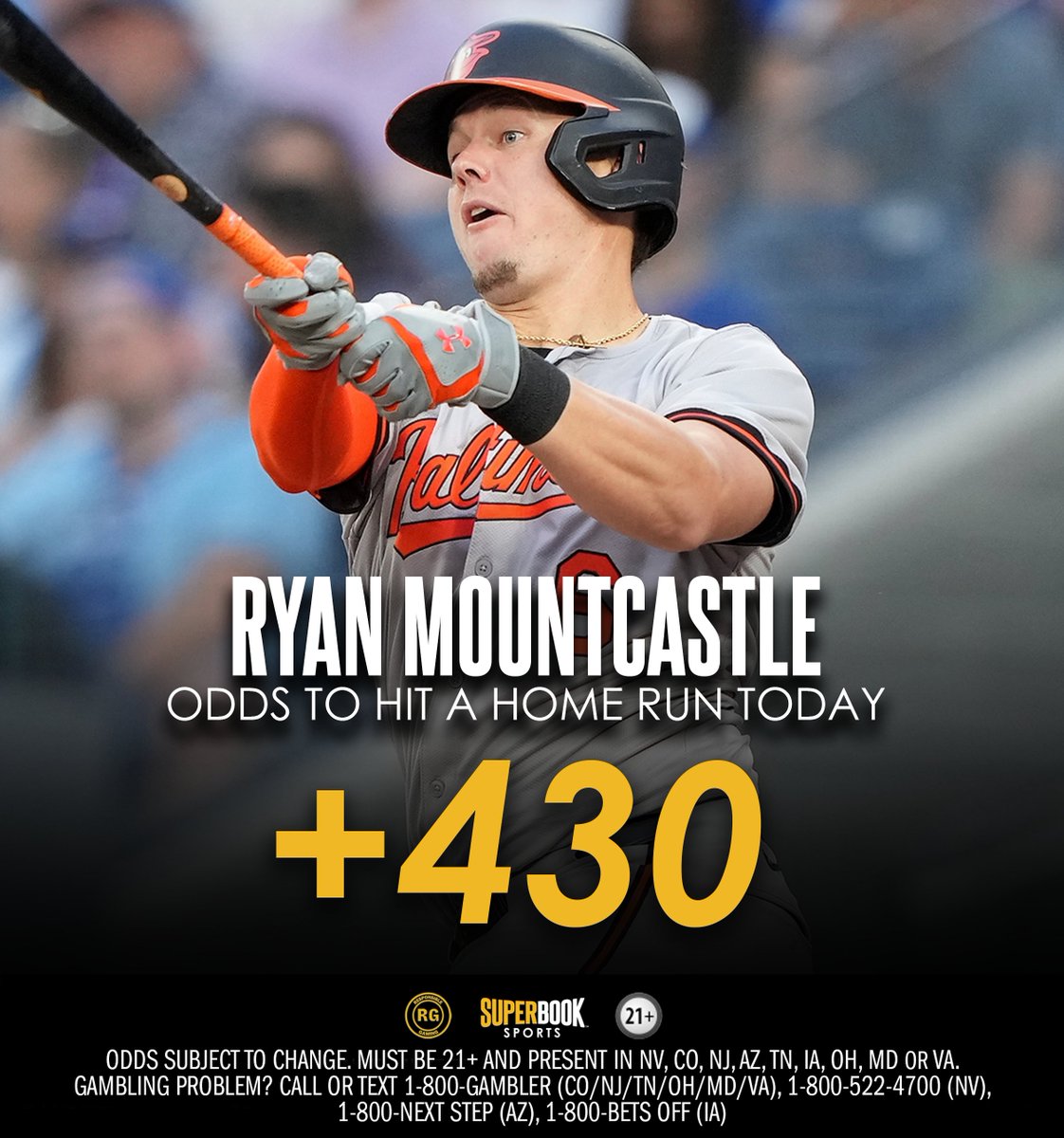 SuperBookSports's tweet photo. Ryan Mountcastle has 4 home runs in just 17 at bats against Blue Jays pitcher Yusei Kikuchi...

Will hit he one out today? https://t.co/azMQgm2GyW