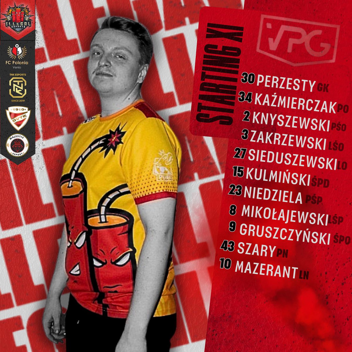 Dziś czeka nas przedostatni dzień meczowy w lidze Championship B <a href="/OfficialVPG/">Virtual Pro Gaming</a> . 
Wieczorem zagramy również dwa mecze Pucharu <a href="/VPG_Poland/">VPG Poland x Teleguru.pl</a> , w którym musimy gonić lidera naszej grupy. W meczu o 20:40 wystąpi dziś nowy stoper w klubie, czyli <a href="/Advancehdx/">AdvanceHDx</a> . Życzymy udanego debiutu🧨