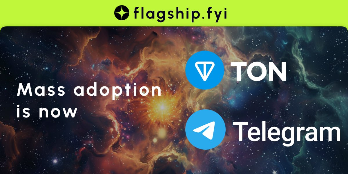 ‼️ Exciting news, Flagship has moved to @TON_Blockchain &amp; @Telegram 🥳

We’ve always been building for mass adoption, and strongly believe $TON and Telegram are enabling this! 🚀

Very, very soon, you can start using Flagship products directly in Telegram 🥰

Stay tuned… 👀