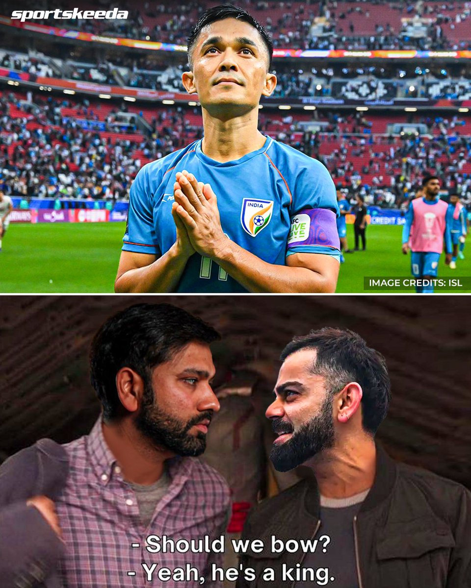 Sportskeeda's tweet photo. The GOAT of Indian Football bids adieu 🥹💙

The memories will always be etched in our hearts, Skip! 🇮🇳

#SunilChhetri #ViratKohli #RohitSharma #Football https://t.co/BrzlyECFMF
