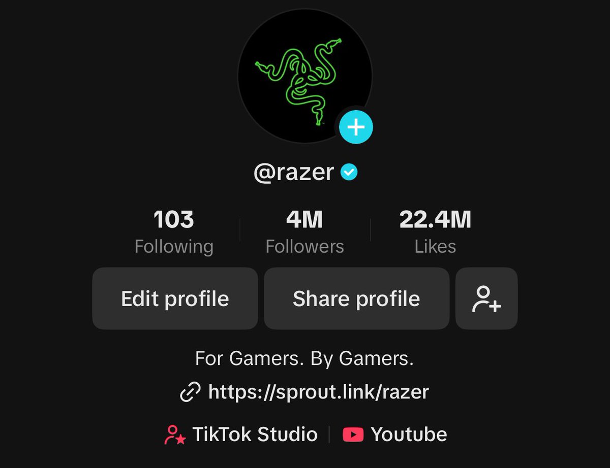 Today <a href="/Razer/">R Λ Z Ξ R</a> hit 4 MILLION followers on TikTok! I couldn’t be more proud of myself and the team finally hitting this goal! 💪