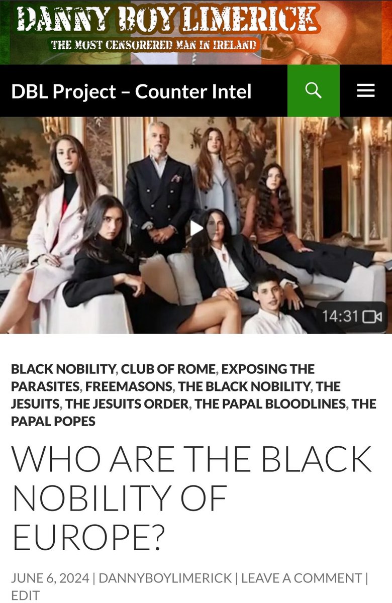 DannyBLimerick's tweet image. Who Are The Black Nobility Of Europe?

dannyboylimerick.website/who-are-the-bl…

#DannyBoyLimerick #DBLProject #CounterIntel #TheShillHunter #CrownCorpHunter #PropagandaDebunker  #FreedomFighter #EuropeanRoyalFamilyHunter #AntiUN #HolySeeExposer

#opWeCanSeeYou 👁️