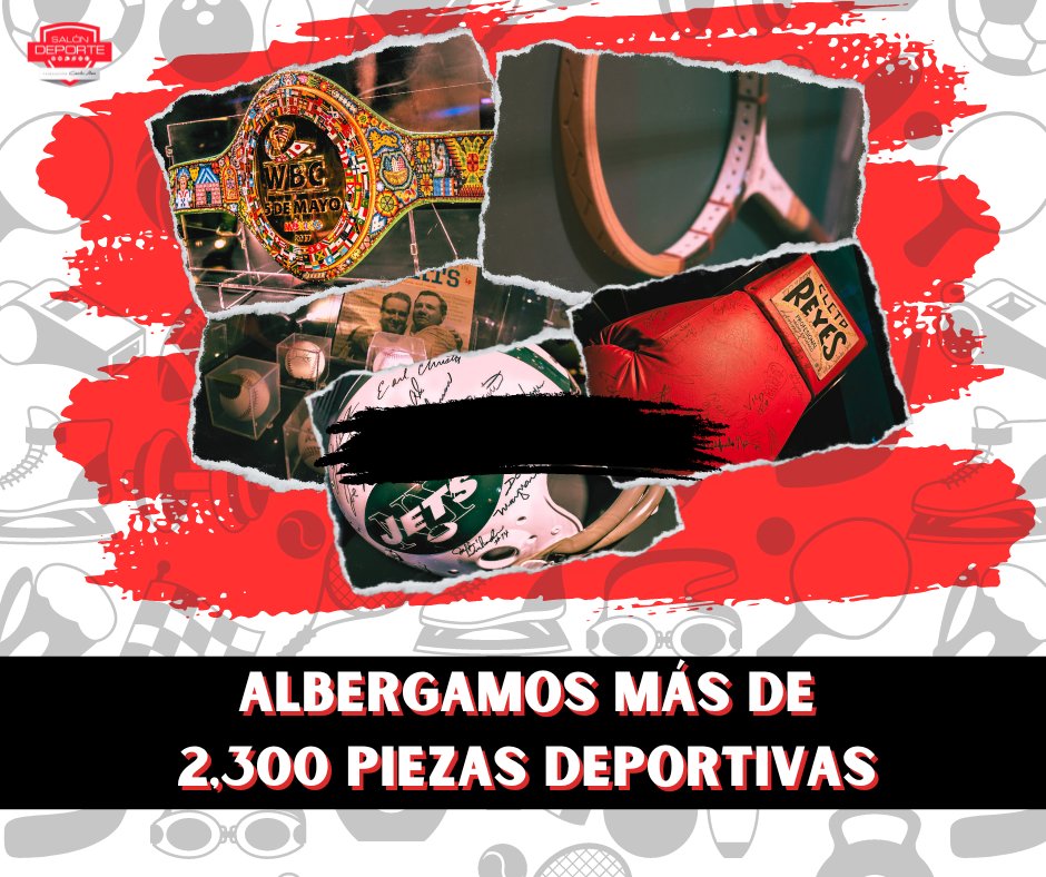 SalonDeporteFCS's tweet image. ¿Sabías qué Salón Deporte alberga más de 2,300 piezas?🤷‍♂️💛 
¡Anímate a conocer cada pieza del mundo del deporte!

#SalonDeporte #recinto #futbol #basquet #olimpicos #tenis #americano #box #deporte #fundaciontelmex #fundaciontelmextelcel #telmex