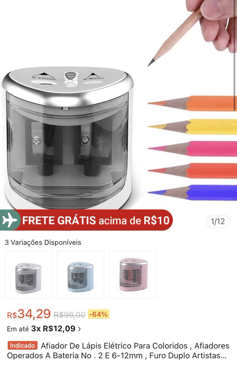Clique aqui: s.shopee.com.br/2q9DNFmX4u

Apontador de lápis elétrico #lapis #lapiseira #shopee #escola #acheinashopee