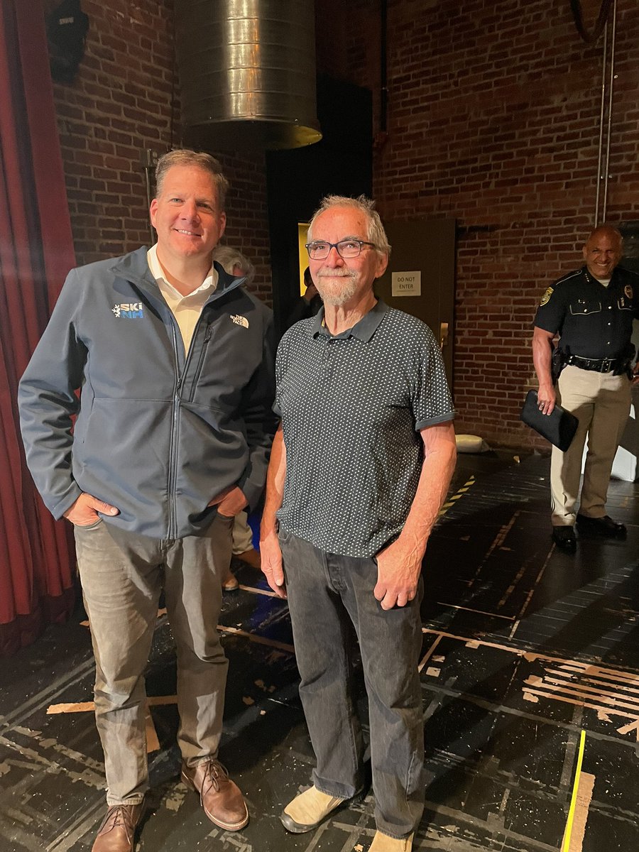 RaceUSCRA's tweet photo. 2024 FIM North America Vintage Road Racing Championships Grand Marshal, Frank Camillieri with NH Governor Sununu at today’s 101st Annual Laconia Bike Week Media Day.

HUGE thank you to Tom Crompton. He’s been responsible for our presence at media day for the past several years. https://t.co/p0w1Cnwho8