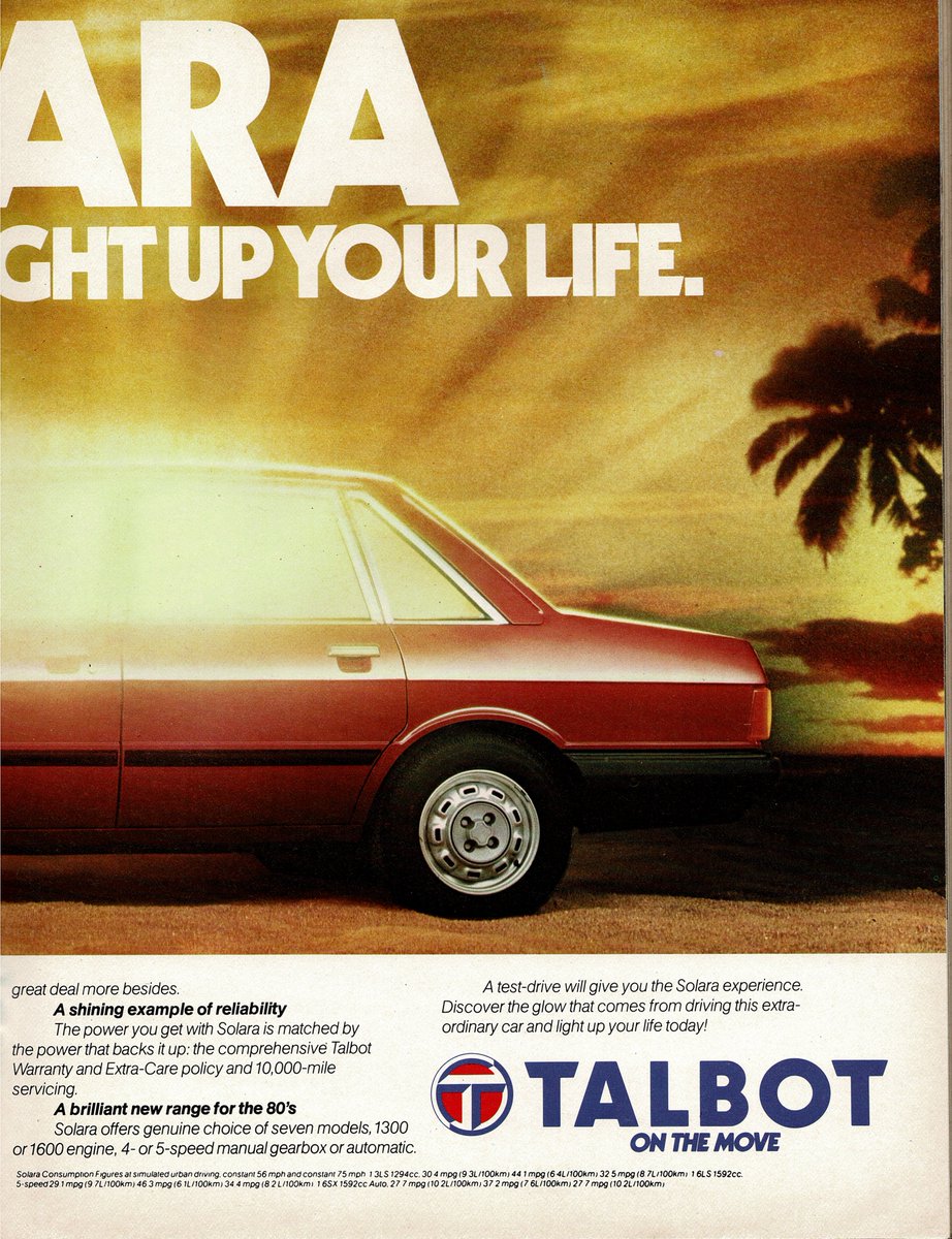 flaneurUK's tweet photo. #TalbotThursday and the Talbot Salora from June 1980 had the power to light up your life. The Talbot marque was only a year old and the new Salora was the first to carry the T on the grille in lieu of the closely related Alpine's Chrysler pentastar. https://t.co/leNmmRyJqz