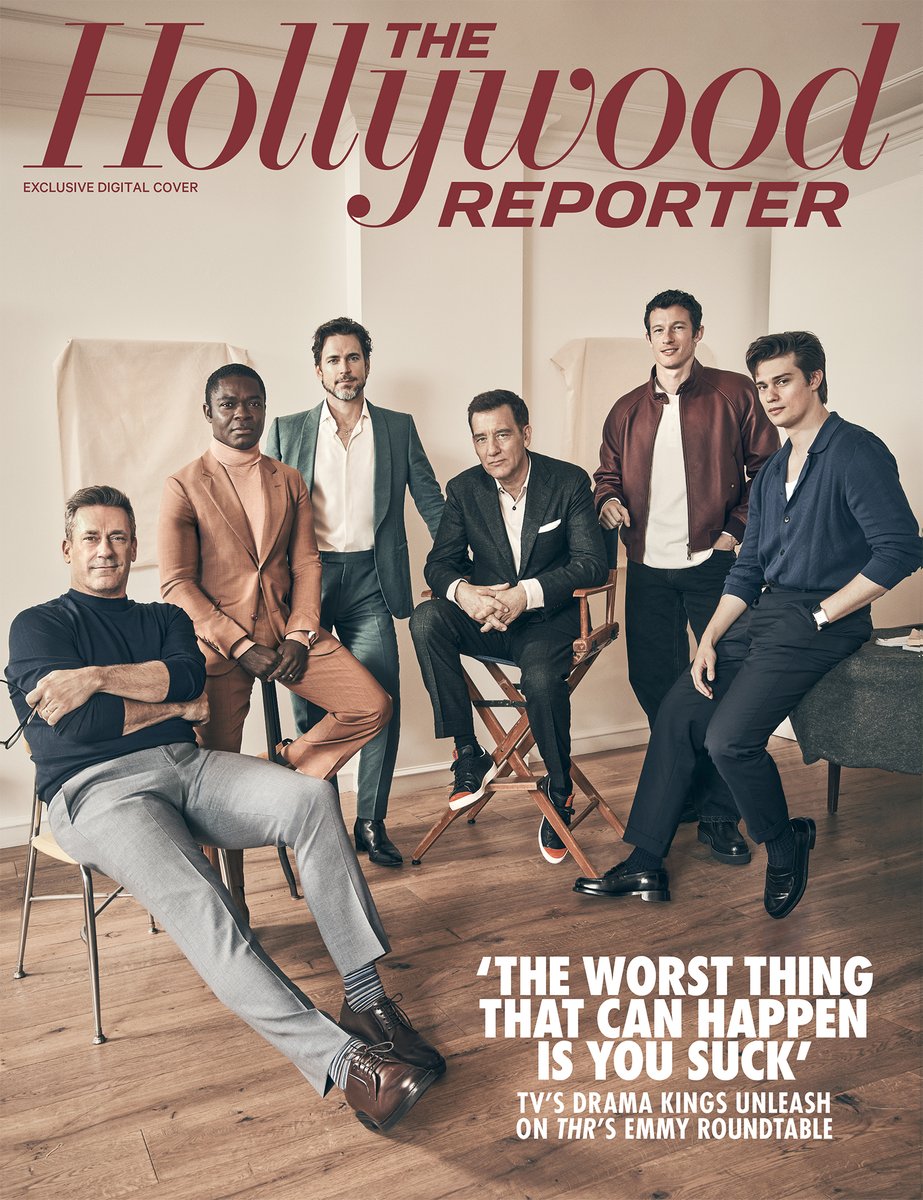 THR's tweet image. Drama. Kings. 

Jon Hamm
David Oyelowo
Matt Bomer
Clive Owen
Callum Turner
Nicholas Galitzine 

It&apos;s time for the Drama Actors #Emmys #THRRoundtable: thr.cm/mBM10Qc