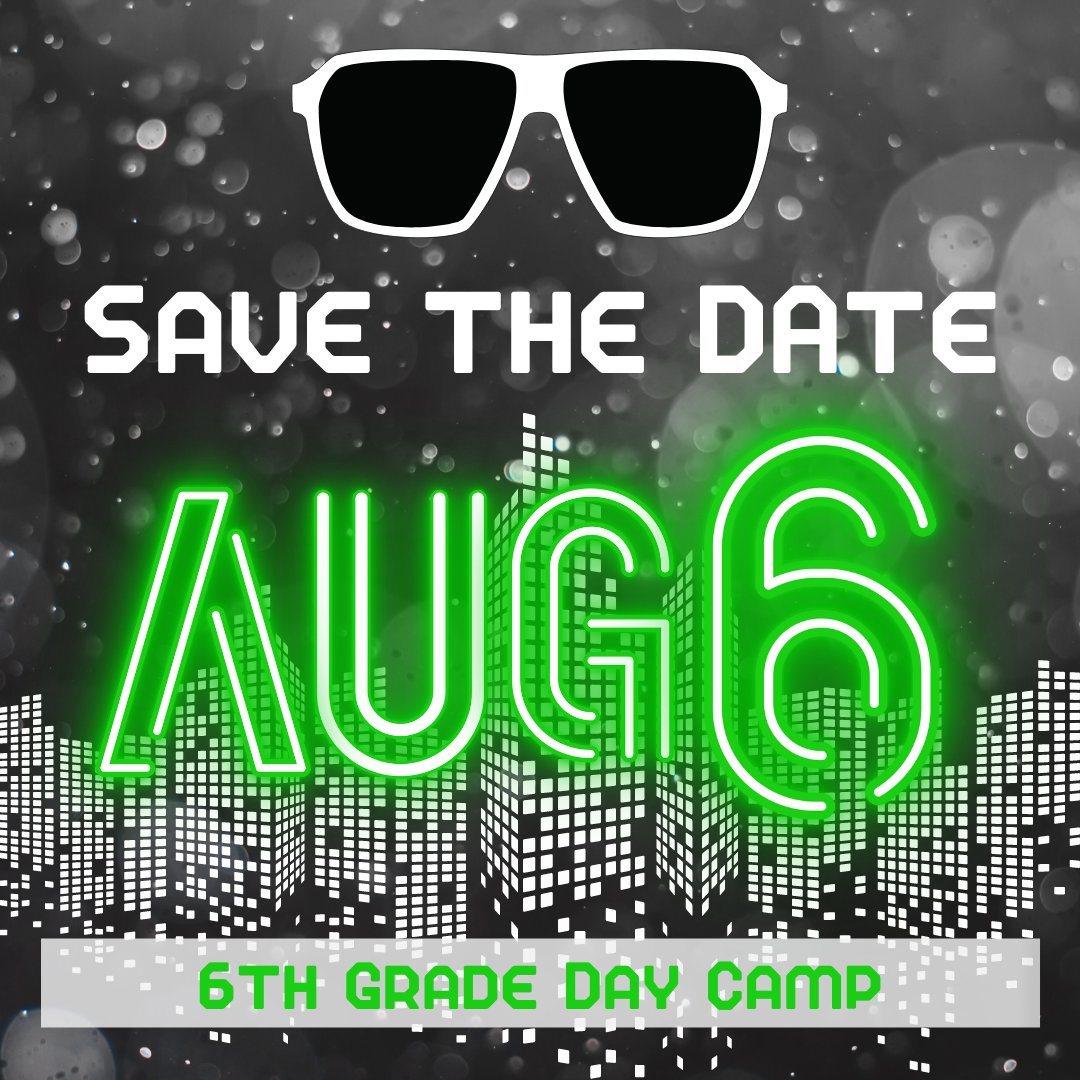 Hey Incoming 6th graders... Are you ready for your 6th Grade Orientation Day Camp? Save the Date for Tuesday August 6th. More information will come out as we get closer. #6thGradeCamp #SaveTheDate #FutureCougars #MoreInfoToCome