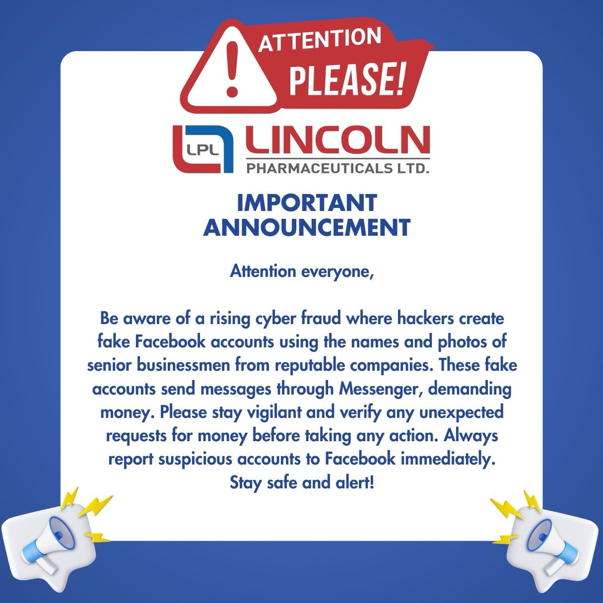 _lincolnpharma_'s tweet photo. #LincolnPharma #cybersecurity #fraudprevention #StayAlert #StaySafeOnline https://t.co/noeOpKI0oj