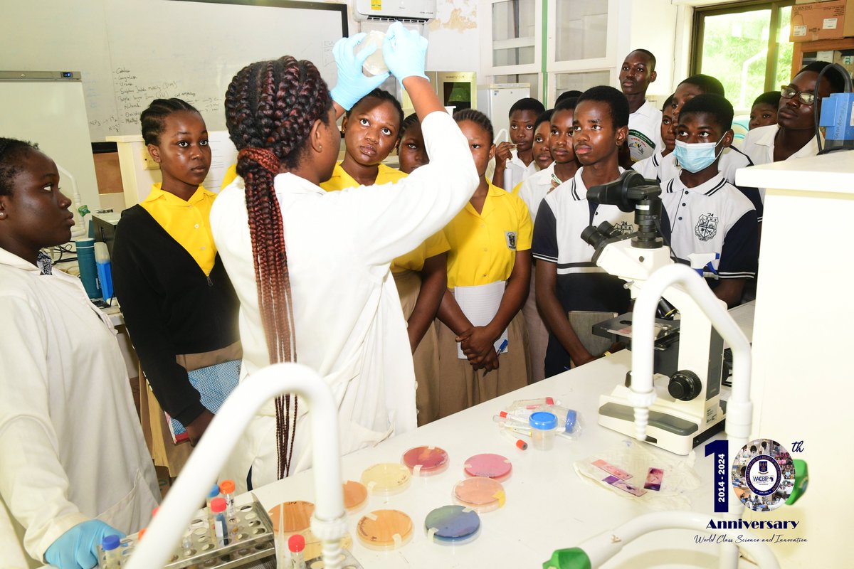 WACCBIP_UG's tweet photo. On day 2 of #OpenScienceDay, we welcomed 4 more schools to our labs to explore advanced scientific technologies and engage in hands-on learning, followed by mentorship sessions led by WACCBIP postdoctoral fellows. #WACCBIPis10 https://t.co/5OhRh1l8Nc