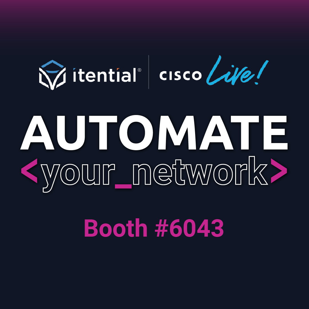 Itential's tweet image. DAY 4 @ #CiscoLive!   

It’s the final day to stop by &amp;amp; say hello to our team, get a demo of what you can do with our #NetworkOrchestration platform, and learn how it can #AutomateYourNetwork.