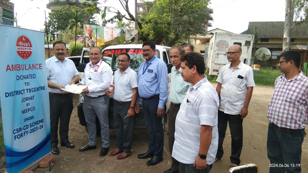 NhmJorhat's tweet photo. NEEPCO,India handing over ceremony of Ambulance cum Multi utility Vehicle to the District Health Society(TB/NTEP) of Jorhat in the presence of the ADC(H)Pankaj Bora Jorhat,NEEPCO Representatives Mr Arup Saikia, CGM, &amp; Mr.Tailukya Bordoloi,GM, SDM&amp;HO,School Health,DTO &amp; DSO,IDSP. https://t.co/wwer1mS5FI