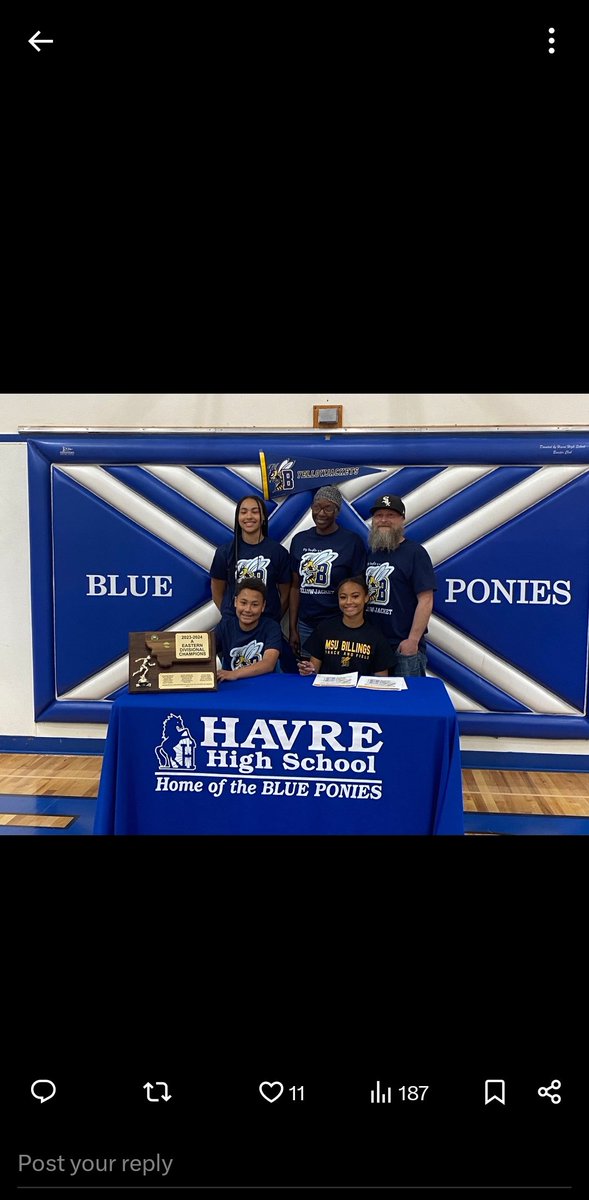 Congratulations to hurdler/jumper/sprinter, Kyanna Jarvis, signing with the MSU-Billings track and field team! They landed themselves a great competitor and person!
