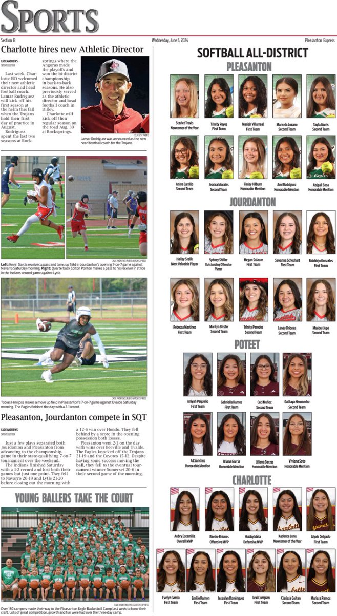 PE1909's tweet image. See all the Softball All-District this week in the Pleasanton Express and more in Atascosa County sports! #YourStories #AlwaysLocal