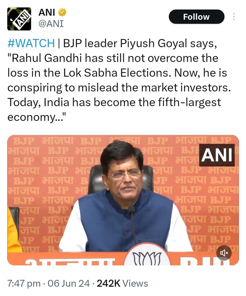 An Opposition party called a press con today.
The media covered it.
They made some allegations against the govt.
The media asked the govt to respond.
The govt did (somewhat clumsily).

Many people born on/after 2000 (40-50% of India) may not have seen such a turn of events.