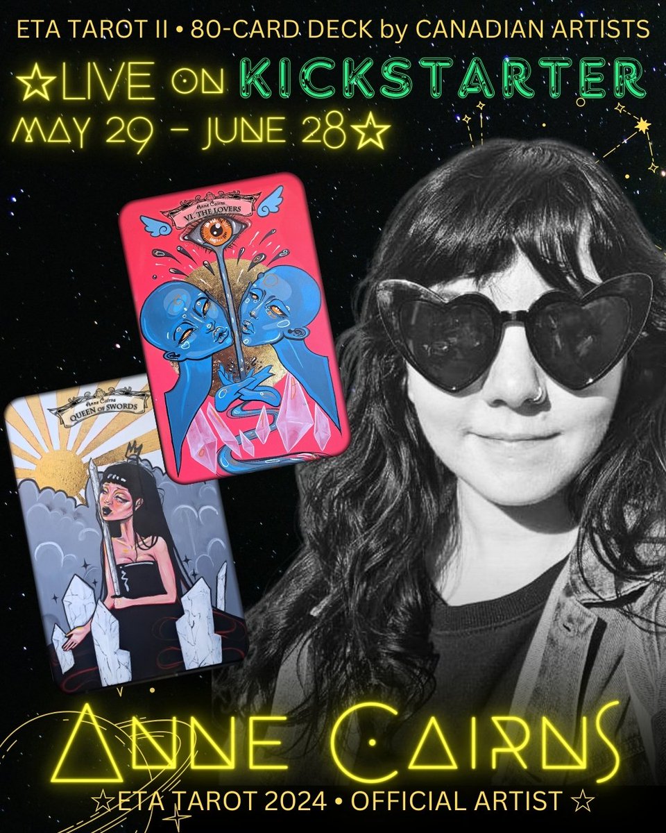 ETAToronto's tweet photo. The awesome Anne Cairns! and her 2 artworks created for #ETATarot #TorontoArtists collaborative #tarot #indietarot project! https://t.co/TSJEsPQeO3 now on #Kickstarter ! https://t.co/1irKQN9J88