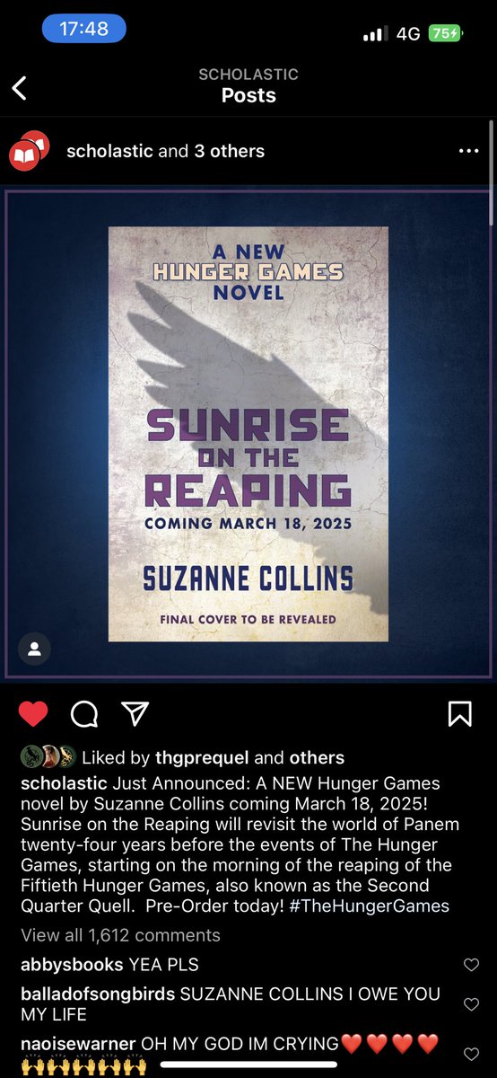 Hope_THG's tweet photo. RISE AND SHINE EVERYONE - NEW HUNGER GAMES BOOK AND FILM!!!! THIS IS WHAT IVE BEEN WAITING FOR https://t.co/RABNz0CrG4