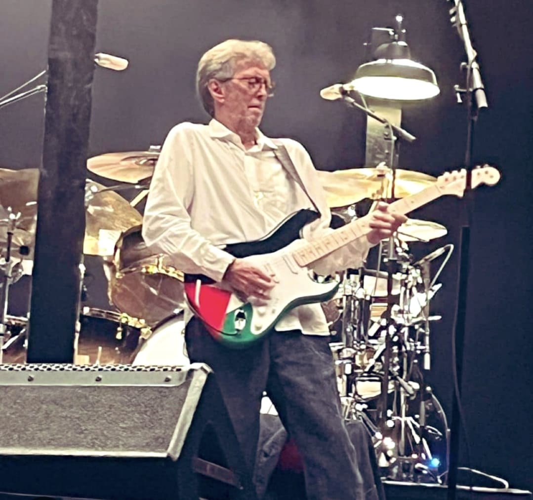 Eric Clapton’s Move: Opening Concert with Palestinian-Flagged Guitar