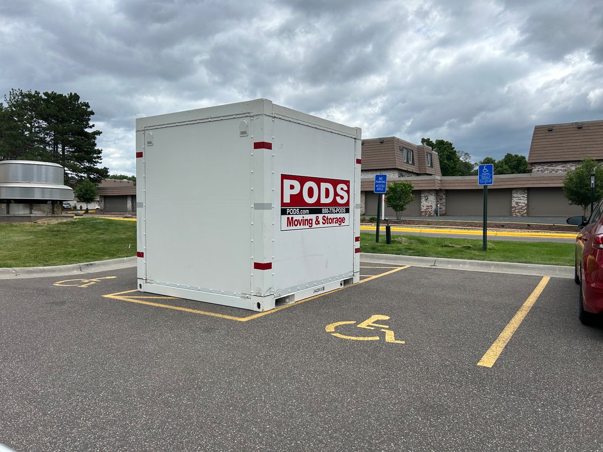 awellner's tweet photo. @PODS I was surprised to see one of your storage pods blocking handicap parking access at my condo building. Do you provide any sort of policy or procedures for your employees to prevent this from happening? https://t.co/ZJ5qpwj5Xy