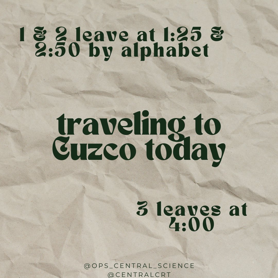 CentralCRT's tweet photo. On the way to Cuzco in 3 groups. Traveling by alphabetical order today https://t.co/LudFp4LEug