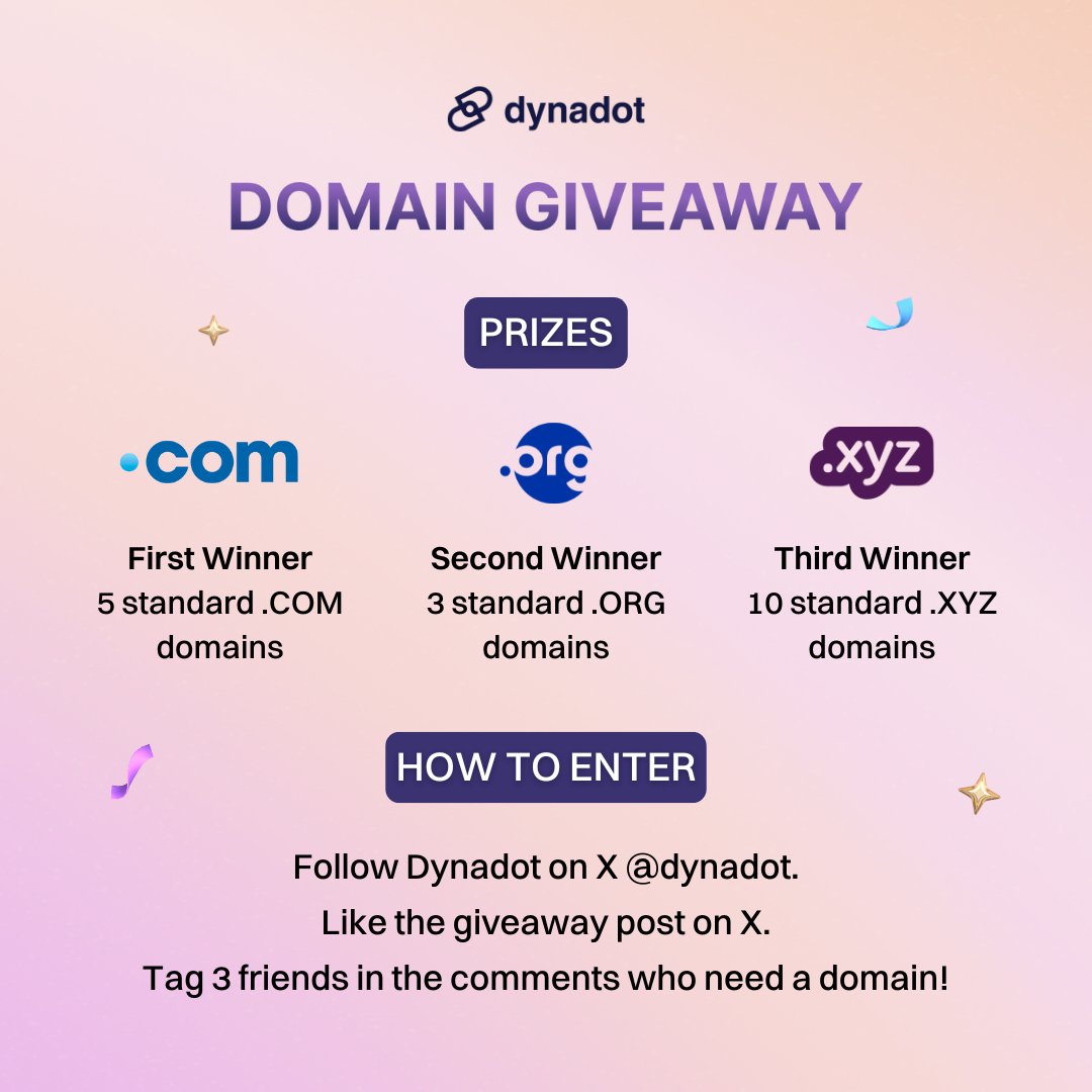 🎉 DOMAIN GIVEAWAY 🎉 The celebrations continue this week with a chance to win free domains from your favorite extensions! 

Details on how to enter are below. Unlimited entries. The giveaway ends June 12th 23:59 EST. The winner will be announced in the comments on June 13th.
