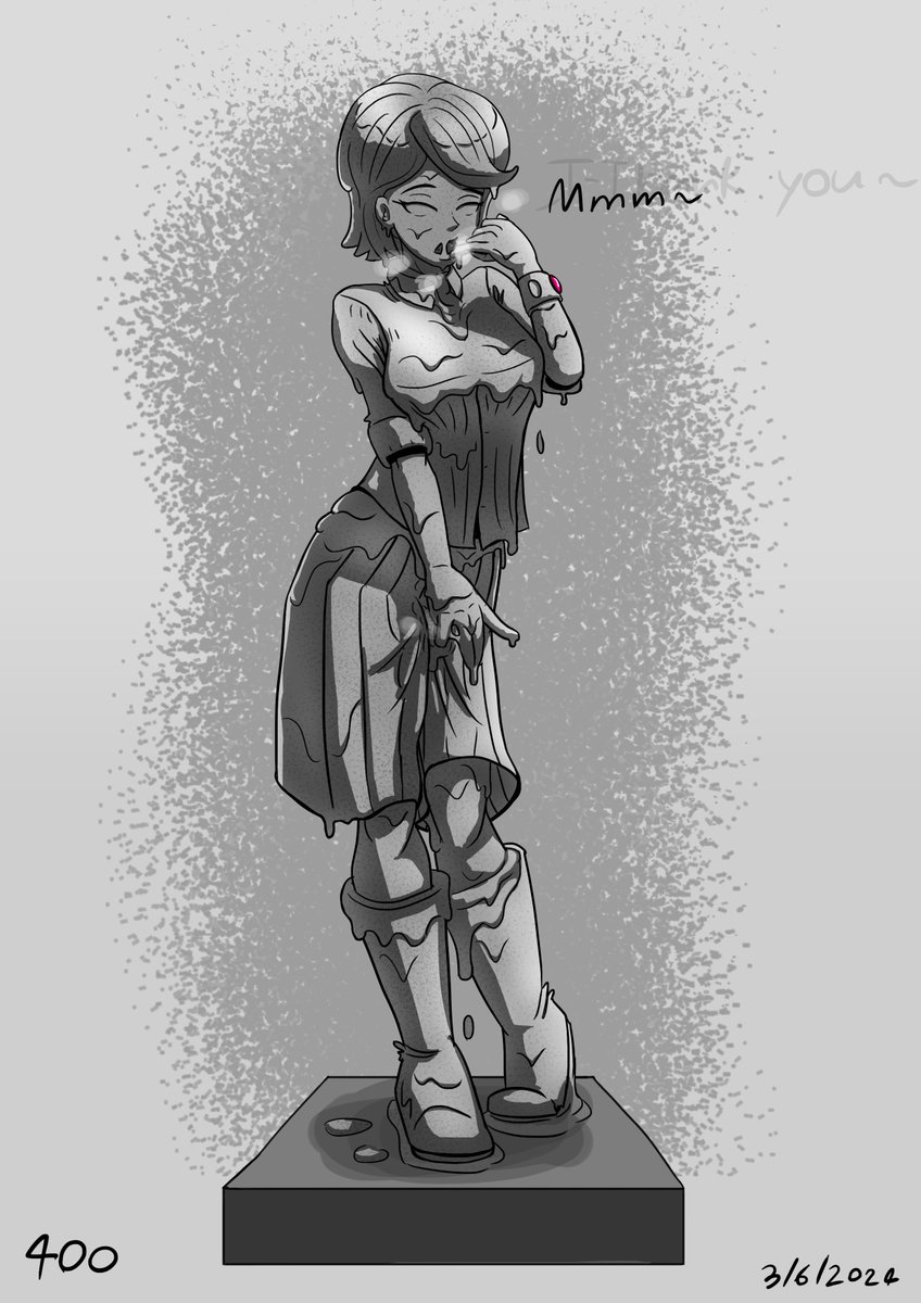 liquid_IC's tweet photo. Thank you so much for helping me reaching 400 followers! 
It's been a good journey for the past six month. Met new friends and did incredible arts together, I appreciate all the supports!

As always, here's the horny statue to celebrate this milestone~ (Still wet though) https://t.co/ZmTb7CG3pB