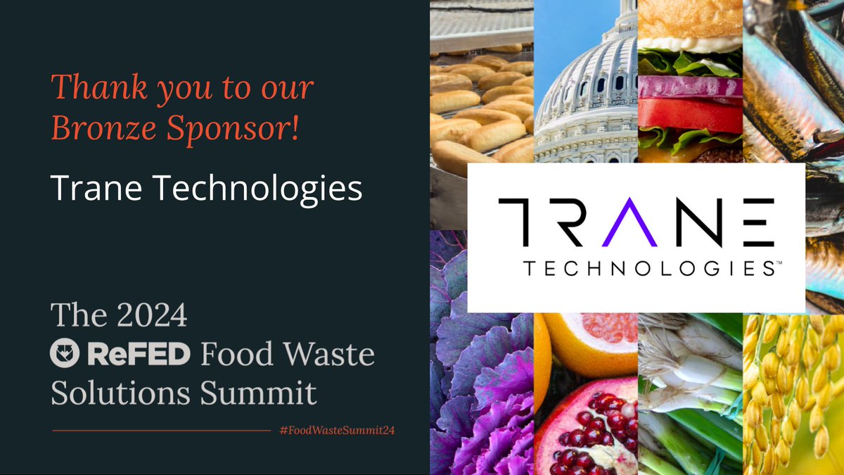 We're thrilled to have <a href="/Trane_Tech/">Trane Technologies</a> as a sponsor for our 2024 Food Waste Solutions Summit! Thermo King, a strategic brand of Trane Technologies, is proud to deliver innovative sustainable solutions designed to reduce food loss while decarbonizing the cold chain. #FoodWasteSummit24