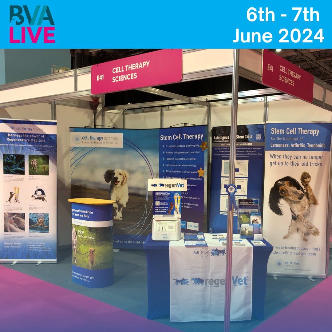 We were so pleased to meet both new and familiar faces at BVA Live today to talk about all things stem cell therapy.

Didn't catch us there? No problem! We'll still be on our stand tomorrow, so come along and say hello at stand E41!