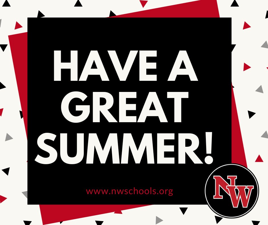 nwschools's tweet photo. 🎉Have a great summer break, Mountie Nation! We will see you back in school on Wednesday, August 21, 2024.😎We are...Northwest! Go Mounties!! 🔴⚫ #nwschools https://t.co/6TsjnW2S4N