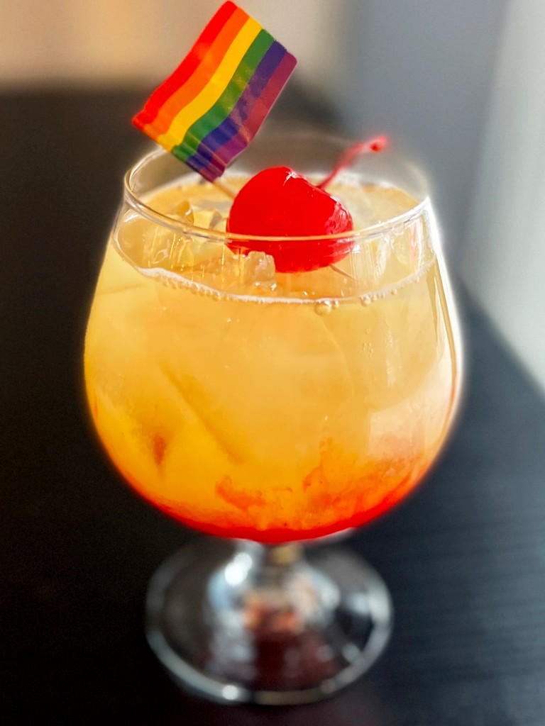 Hey, Minneapolis! Celebrate #twincitiespride all month long with our Pride Punch cocktail - $2 from every purchase goes to support the Trevor Project. #pridemonth