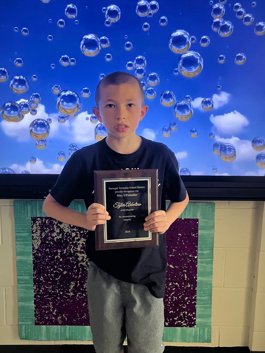 Congratulations to Tyler for being ACES UPstander for the month of May! 🐅 Way to make all of us so proud! #BarnegatINSPIRES