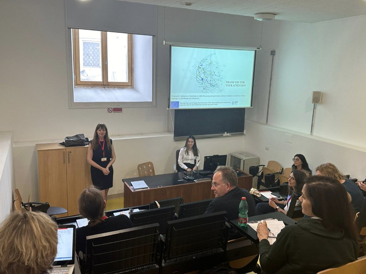 Ainur_Kakimova's tweet photo. Presenting a group research project on literary metaphors together with Prof. Monika Płużyczka at the Cognitive Futures 2024, June 3-5. https://t.co/DHJJPXIszl