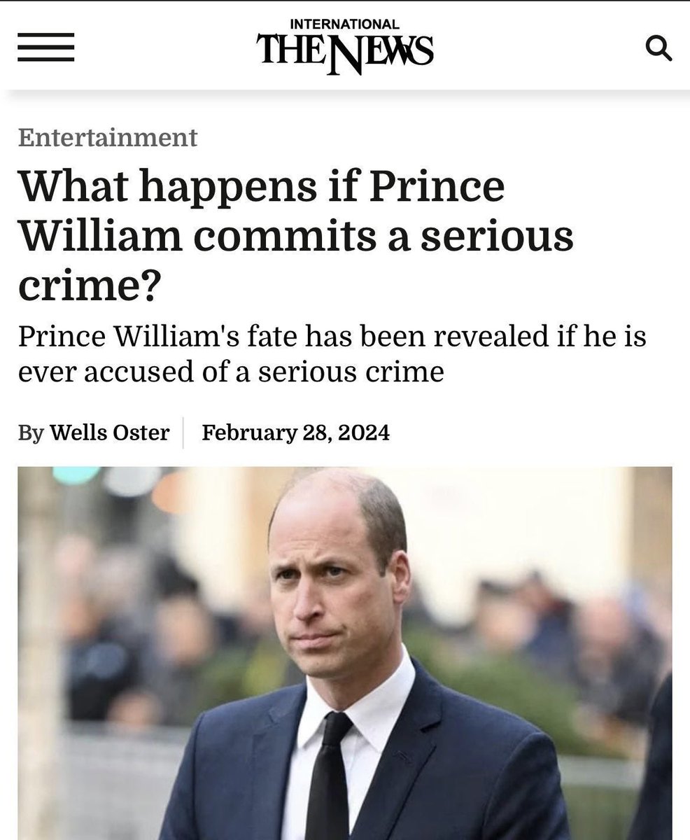 CilComLFC's tweet photo. February 25th: Thomas Kingston dies from a "traumatic head wound".

February 28th: An article is published explaining what happens if Prince William commits a "serious crime".

February 29th: Prince William is pictured with a bruise on his neck.

Are these events related to Kate Middleton’s disappearance? 👀