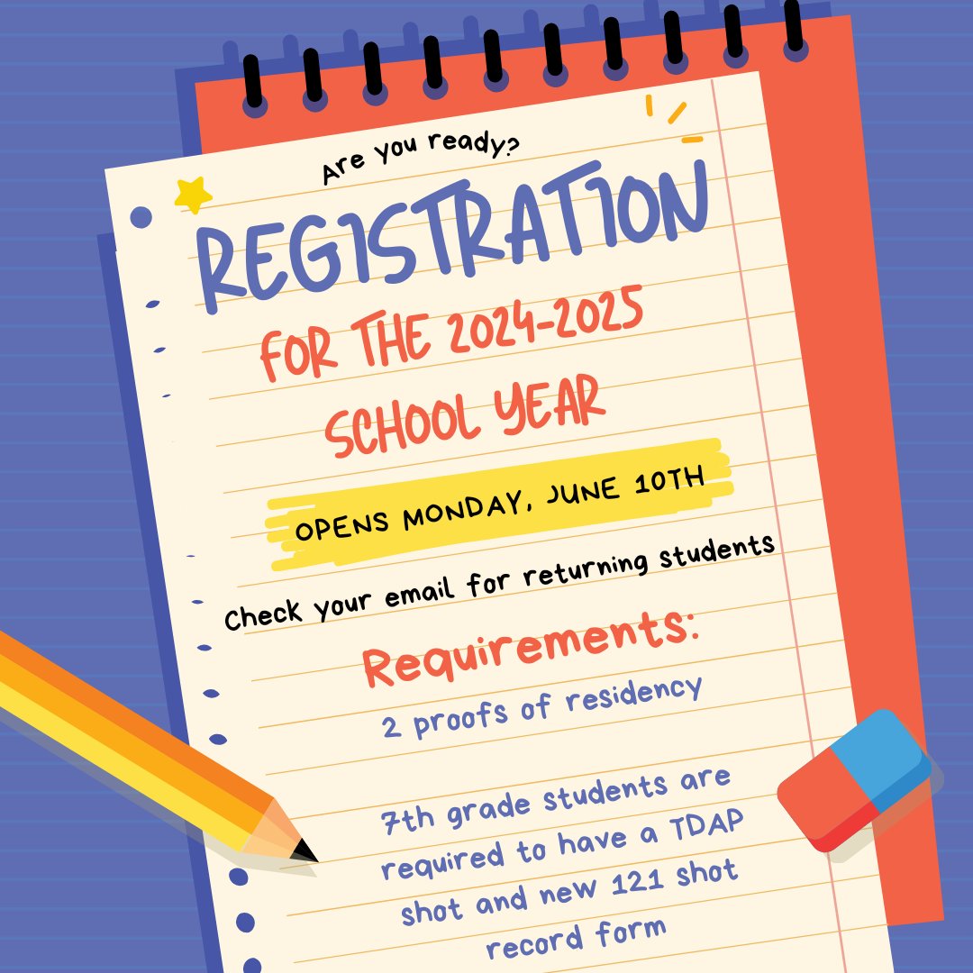 #Registration for the new school year will be open on Monday, June 10th! Families of returning students should have received an email with more information. 😊 
Current #supplylists are uploaded to the DCS website. Check them out! ❤️

desotocountyschools.org/schoolsupplyli…

#TeamDCS #theHope