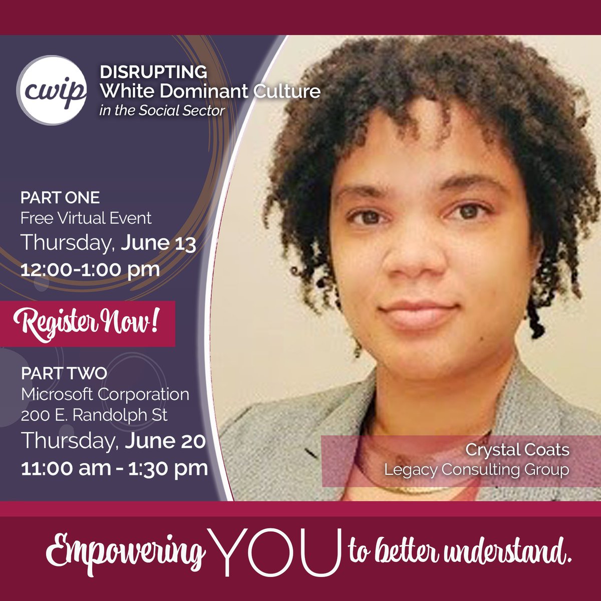 What are the needs of women of color in the philanthropic sector and how does it
differ from other sectors/industries?

Sign up now for BOTH empowering workshops to better understand!

Registration closes June 12.
bit.ly/3KilV2b