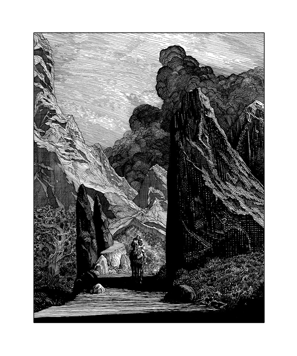 Here's that Franklin Booth inspired panel finished. Hopefully it was worth the effort! :-)