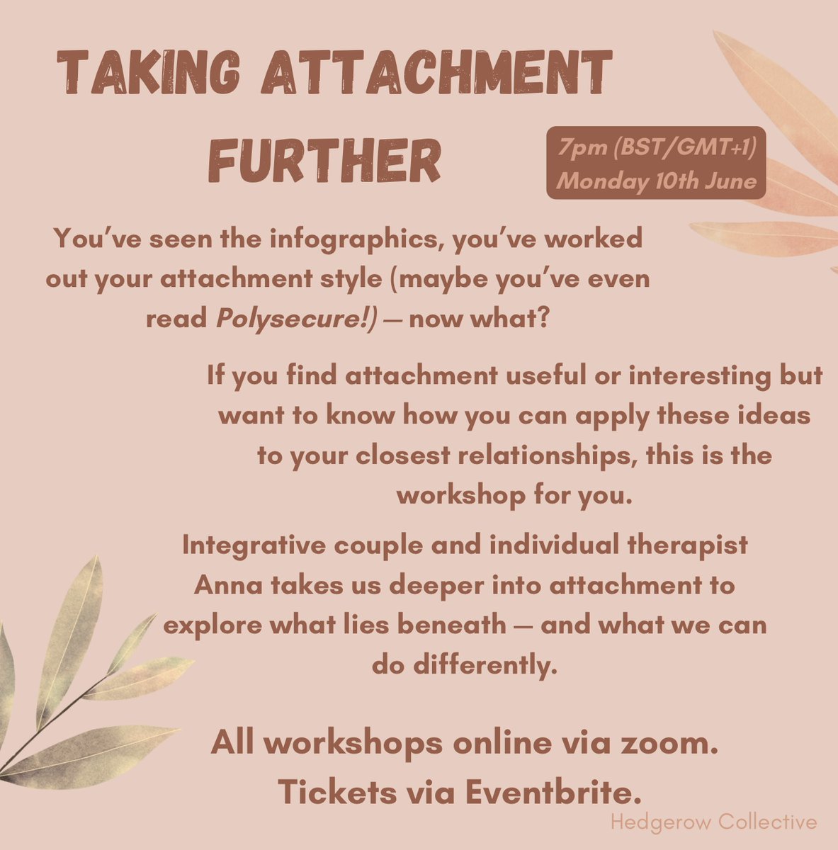 Only 4 days till our Taking Attachment Further workshop! eventbrite.co.uk/e/reimagining-…