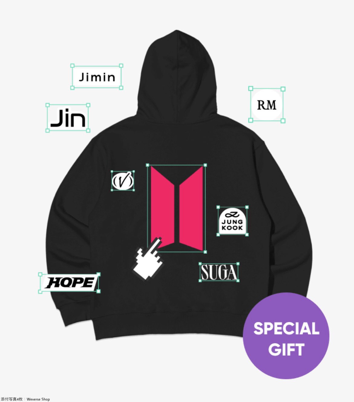 防弾少年団(BTS) - BTS FILA ON ジミン　着用　パーカー　(トレカ2枚付き) BTS FILA ON ジミン 着用 パーカー (トレカ2枚付き)
