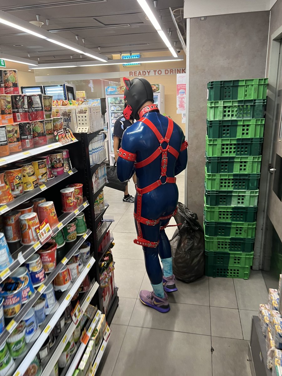 AnubisPupDrake's tweet photo. Sorry to scare a young lady🤣But it just really feels so good to be yourself. 
And a cute pup trying to buy alcohol but got refused 3 times in 711🥹 https://t.co/eTOZ0qxzyB