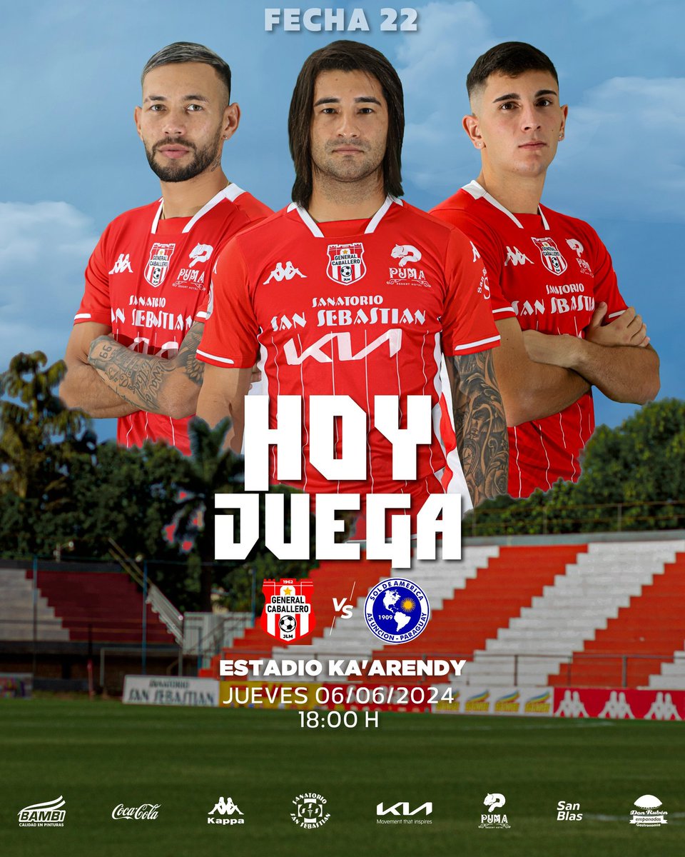 clubgeneral_jlm's tweet photo. ¡Nos vemos esta tarde para el último partido del Torneo Apertura en el estadio Ka'arendy! 🏟️
A ganar muchachos ⚽👊🏻
#VamosRojo 🔴
#VamosGeneral
#AperturaAPF2024 https://t.co/mvbEdIc3LZ
